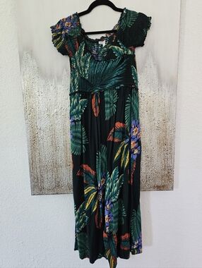 Patrons of Peace Dark Green Floral Jumpsuit